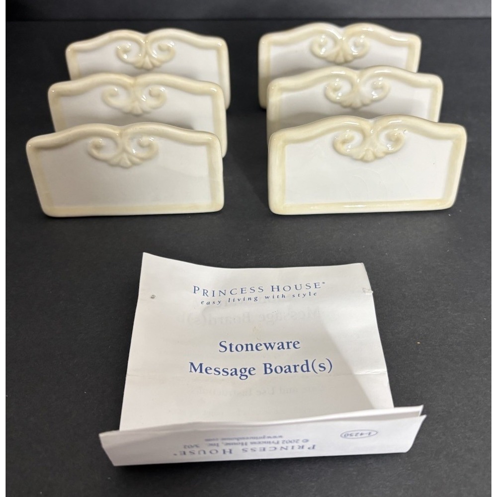 6 Princess House Pavillion Stoneware Message Boards #1269 READ